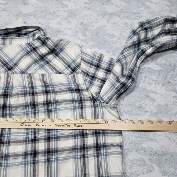 Carhartt Top Womens 2XL Blue Plaid Long Sleeve Button Up Workwear - Picture 7 of 9
